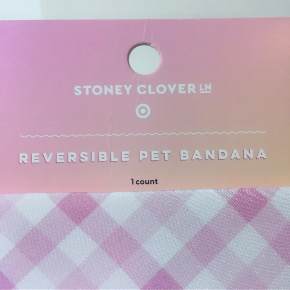Stoney Clover Lane x Target Small Reversible Pet Bandana Pink Gingham + Rainbows